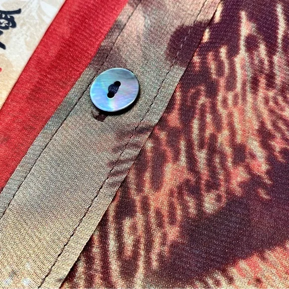 NWT Da-Nang Silk Abstract Print Button Up Blouse, M - Picture 11 of 15